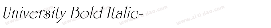 University Bold Italic字体转换